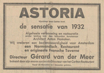 Typische krantenadvertentie waarin Hamaker wordt genoemd.
              <br/>
              Algemeen Handelsblad, 1931-11-02